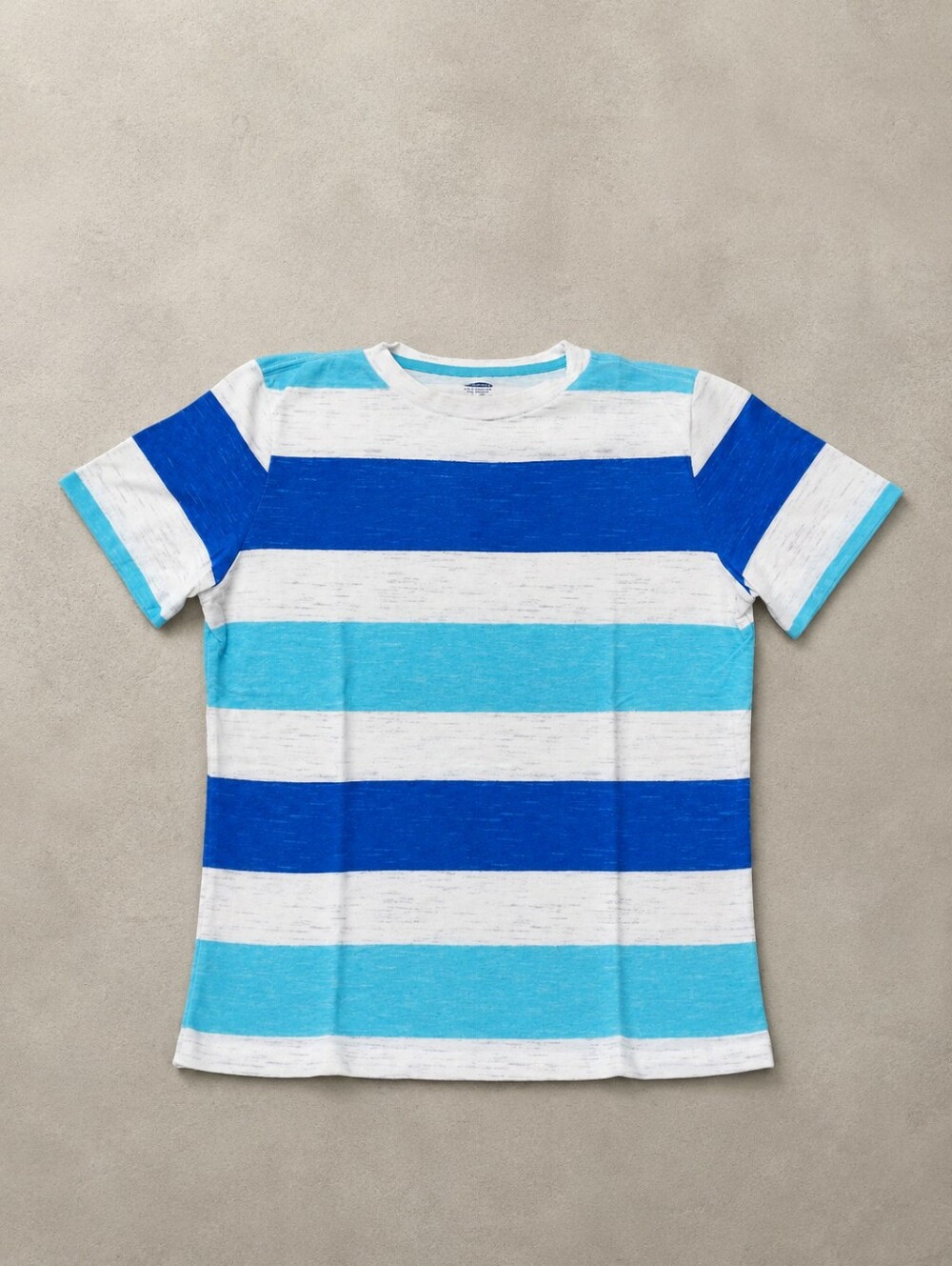Old Navy Boys Blue & White Wide Stripe Tee